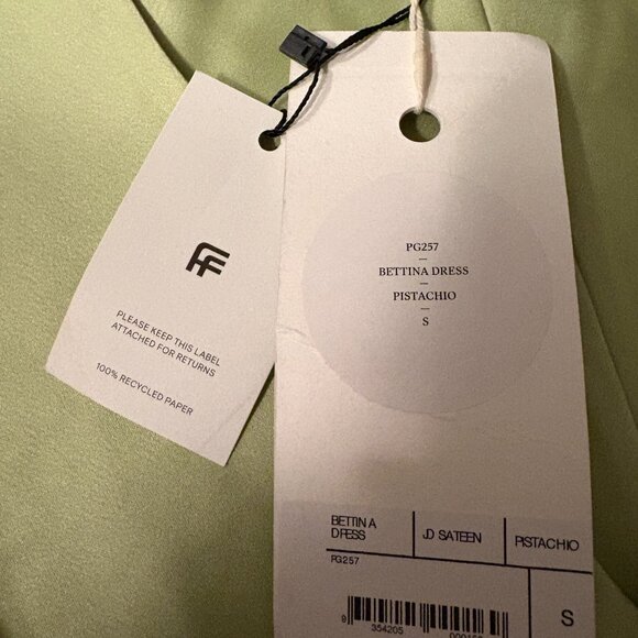 NWT Paris Georgia Bettina Silk Maxi Dress Pistachio Green Size S - Picture 6 of 6